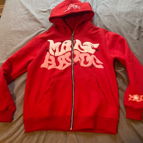 Message Me Your Number To Purchase Heavyweight 100% Cotton - Puff Print Front - Embroidered Sleeve - Custom Zipper - Normal Zip Up (Non Full Zip) Puff Print Hoodie, Egirl Clothing, Y2k Tracksuit, Tee Outfits, Graphic Tee Outfits, Puff Print, Red Hoodie, Print Hoodie, Summer 2024