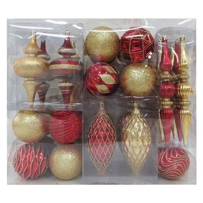 Holiday Living 34 Ct Red & Gold Shatterproof Ornament Set Burgundy Christmas, Thanksgiving Tree, Christmas Ball Ornaments, Shatterproof Ornaments, Xmas Trees, Christmas Ornament Sets, Burgundy And Gold, Christmas Ball, Christmas Settings