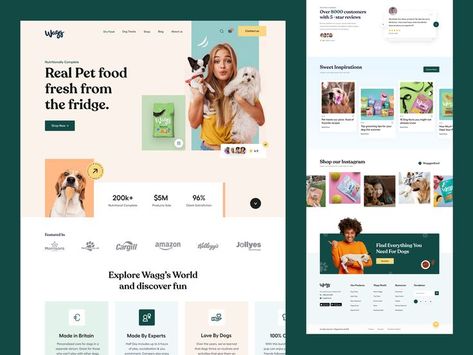 Pet Website Design, Food Website Design, Pet Branding, Dog Branding, Ecommerce Website Design, Wordpress Design, Website Redesign, Food Website, Web Layout Design