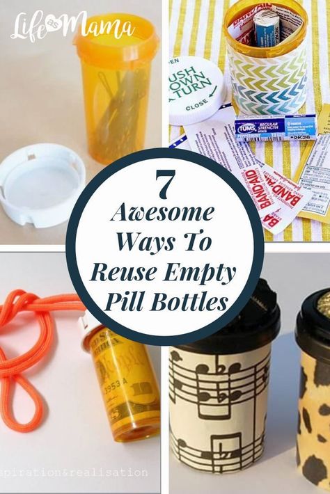 Reuse Pill Bottles, Medicine Bottle Crafts, Pill Bottle Crafts, Repurpose Diy, Closet Organization Diy, Diy Wall Shelves, Pill Bottles, Medicine Bottles, Mason Jar Lighting