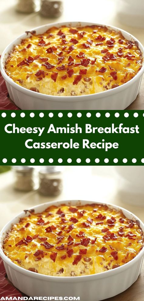 This Cheesy Amish Breakfast Casserole is a delightful mix of creamy cheese, eggs, and breakfast favorites. Ideal for busy mornings or special occasions, it’s a dish everyone will love. Amish Breakfast, Amish Breakfast Casserole, Easy Breakfast Dishes, Breakfast Casserole Recipe, Family Breakfast, Hash Browns, Breakfast Recipes Casserole, Filling Recipes, Morning Food