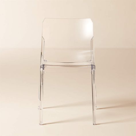 Bolla Clear Modern Dining Chair + Reviews | CB2 Shack House, Clear Dining Chairs, Acrylic Dining Chairs, Clear Chairs, Acrylic Chair, Acrylic Furniture, Modern Chair, Furniture Dining Chairs, Modern Dining Chairs