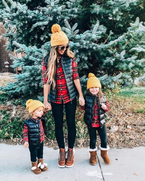 Match with minis in #LTKholidaystyle plaid paired with too cute pom-pom toppers a la @latishaspringer and get more ready-to-shop #LTKfamily… Holiday Photos Outfits, Family Christmas Pictures Outfits, Christmas Photos Outfits, Family Photo Outfits Winter, Christmas Pictures Outfits, Family Christmas Outfits, Matching Christmas Outfits, Winter Family Photos, Kids Christmas Outfits