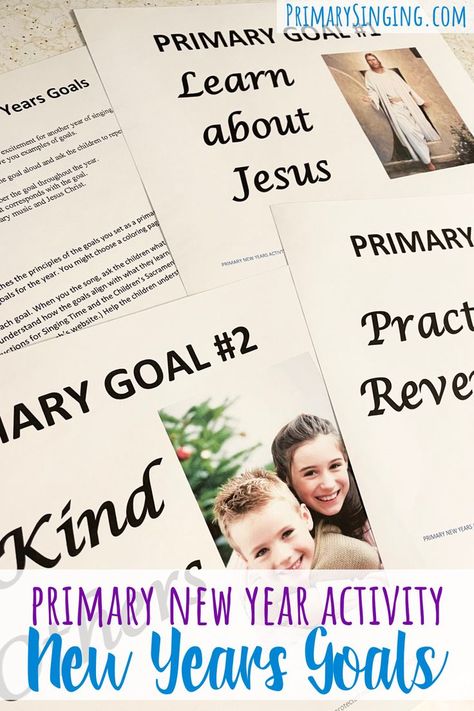 This year, I’ll be using this Primary New Years Activity: New Years Goals lesson plan to help start the year off right in primary! Set some simple goals together as a primary and sing some sweet songs as you ring in the new year! #LDS #Primary #Singingtime #Musicleader New Year Activity, Simple Goals, Lds Nursery, New Years Goals, Sweet Songs, Lds Primary Lessons, Lds Lessons, Primary Chorister, Primary Songs