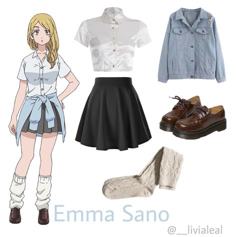 Anime Outfit Ideas Casual, Casual Cosplay Outfits, One Piece Outfit Ideas, Cosplay Anime Outfits, Easy Cosplay Costumes, Femboy Outfits Ideas Male, Monster High Cosplay, Emma Sano, Easy Cosplay