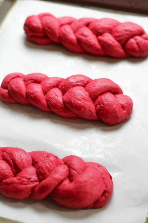 Red Beet Challah Beet Cinnamon Rolls, Beet Bread Recipe, Beet Bread, Red Star Yeast, Food Type, Golden Beets, Braided Bread, Beet Recipes, Challah Bread