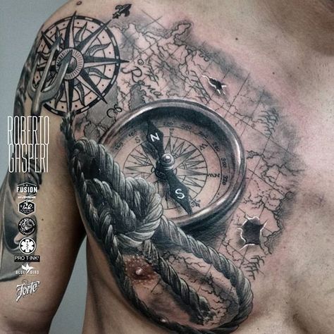 Pomysł Sextant Tattoo, Pirate Skull Tattoos, Compass And Map Tattoo, Compass Tattoo Men, Nautical Tattoo Sleeve, Model Tattoos, Circular Tattoo, Fake Tattoo Sleeves, Pirate Tattoo