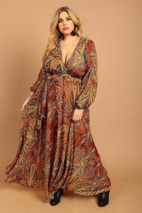 Bohemian style Curvy Wardrobe, Plus Size Boho Clothing, Boho Dress Plus Size, Red Boho Dress, Bo Ho, Boho Plus Size, Sukienki Plus Size, Bohemian Style Clothing, Maxi Outfits