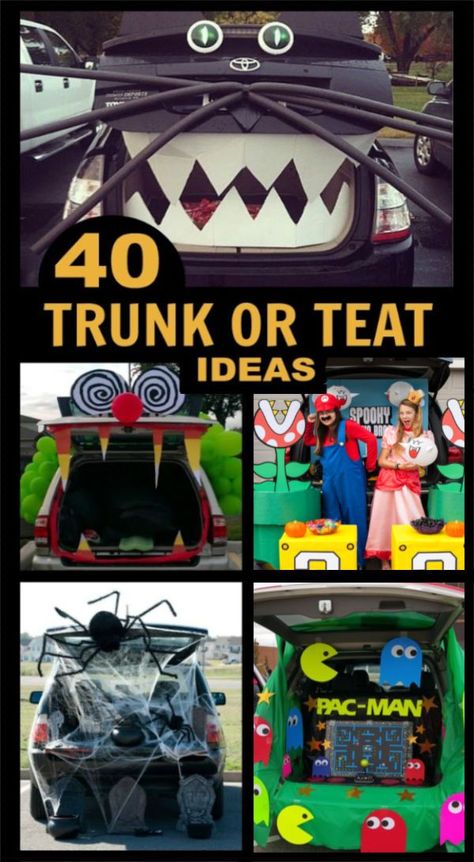 TONS of creative trunk themes for Halloween trick-or-treating #halloween #trunkortreatideasforcars #trunkortreat #halloweentrunks #growingajeweledrose #activitiesforkids Halloween Trunk Ideas, Trunk Or Treat Decor, Easy Trunk Or Treat Ideas, Easy Trunk Or Treat, Halloween Car Decorations, Trunker Treat Ideas, Ghostbusters Theme, Trunk Ideas, Boo Bash