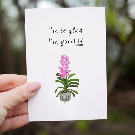 "This orchid pun card will be a perfect birthday or Mother's Day card for your mom. Grab one then send it to make her smile happily! .: White sealable envelope included for each card .: Two size options available: 3.5\"x5\" and 5\"x7\" .: 111# Matte Cover - Triple coated to boost to the contrast of your photos and allows for flawless ink transfer and adhesion resulting in exceptional image quality with very little glare .: High quality printing technique which makes the design last for years & years! You can find many other beautiful cards here: https://www.etsy.com/shop/MindBlowingStudio?section_id=33394445 We need about 2-3 days to finish the product & 3-7 days to ship it to you. Please message me first if you have any problem with the items. I promise to try my best to fix all of them : Cute Card For Mom Birthday, Mother’s Birthday Cards, Mom Birthday Card Diy, Birthday Cards For Your Mom, Mom’s Birthday, Mother Birthday Card Ideas, Cute Birthday Card Ideas For Mom, Mom Birthday Card Ideas, Birthday Mom From Daughter