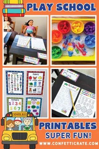 School Pretend Play Ideas, Dramatic Play School Theme, School Dramatic Play, School Pretend Play, Pretend Play School, Pretend School, Pretend Play Printables, Play Preschool, Play Printables