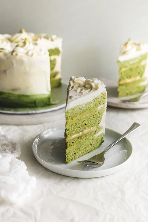 Yuzu Cake, Matcha Cake Recipe, Jasmine Cake, Matcha Cake, Pistachio Cake, Asian Desserts, Chiffon Cake, Cake Flavors, Tea Cakes