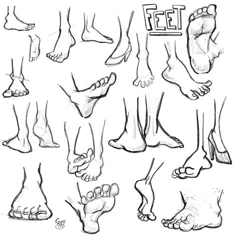 Walking Feet Drawing Reference Poses, Cartoon Feet Drawing Character Design References, Walking Feet Illustration, Cartoon Feet Design, Foot Sketch Drawing, Feet Walking Reference, Drawing Feet Front View, Feet Reference Drawing Squat, Cartoon Anatomy Reference