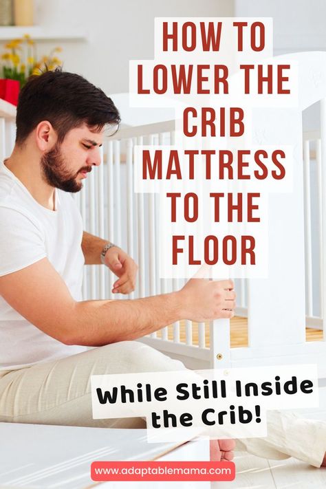 Here's a crib hack for moms with kids who are starting to climb out of their crib - lower the crib mattress to the floor, inside the crib! Find out the step-by-step way to do it here, plus other more helpful tips!

#newmomtips #firsttimemomtips #cribtips Mattress On Floor, Floor Bed, Crib Mattress, Baby Safe, Helpful Tips, The Floor, Parenting Hacks, New Moms, Cribs