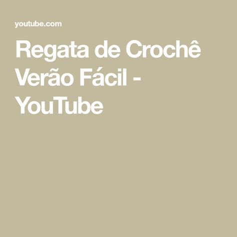 Regata de Crochê Verão Fácil - YouTube Egg, Lockscreen Screenshot