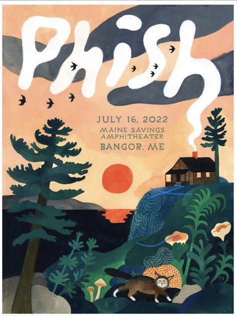 Phish Posters, Carson Ellis, Gig Poster, Thanks Everyone, Bee Cards, Phish, Tree Illustration, Gig Posters, Concert Posters