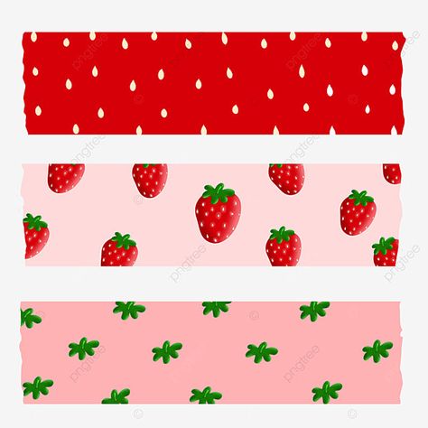 Sticky Note Journal, Tapes Printable, Washi Tape Printable, Decoration Notebook, Note Journal, Journaling Set, Wash Tape, Strawberry Cute, Notebook Decoration