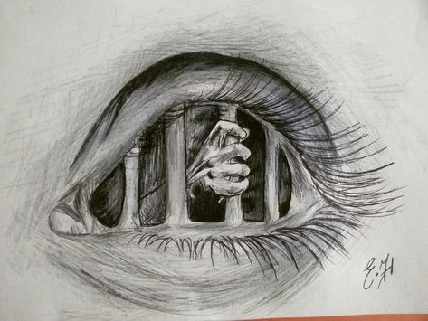 Scary Drawings, Eyeball Art, Creepy Drawings, Drawing Aesthetic, Meaningful Drawings, Deep Art, Art Tools Drawing, Pola Sulam, Dark Art Drawings