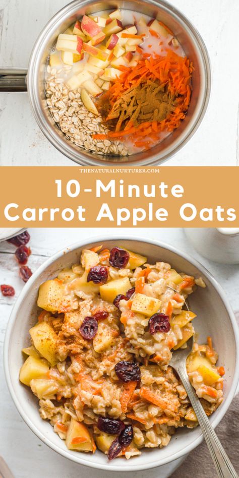 Apple Carrot Oatmeal, Breakfast Ideas Veggie, Sneaky Veggie Recipes, Breakfast Carrots, Quick Oats Recipes, Healthy Oats Recipes, Carrot Breakfast, Sneaky Veggies, Vegetable Breakfast