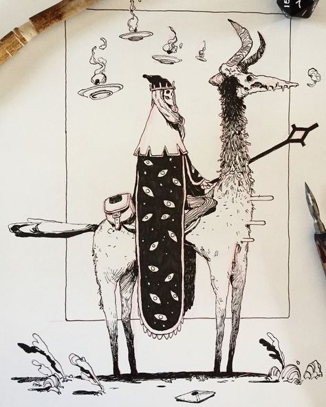 Dessin Game Of Thrones, Kunstjournal Inspiration, Arte Occulta, Arte Grunge, 다크 판타지, The Skeleton, Arte Sketchbook, Ink Illustrations, Creature Design