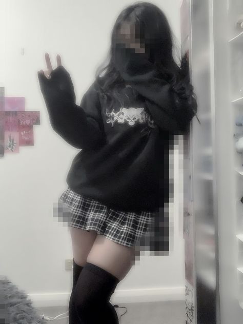 Draincore Fashion, Kawaii Black Outfits, Kawaii Egirl Outfits, Draincore Outfits, Dark Kawaii Outfits, Outfits Alternative, Egirl Fashion, E Girl Outfits, Outfits Girl