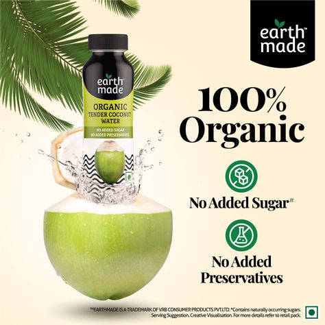 If you are looking for the best coconut water to drink, try Earthmade coconut water which has no added sugar. Make your summer cool and refreshing by drinking more coconut water which you can also buy online. Address: Office No. 101, 1st Floor, Pegasus One, Golf Course Road, Sector 53, Gurugram Haryana, 122002 Phone: 01244653250 Coconut Water Label Design, Benefits Of Coconut Water, Coconut Water Drinks, Tender Coconut, Water To Drink, Coconut Water Benefits, Benefits Of Coconut, Coconut Drinks, Creative Visualization