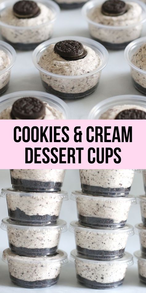 Cinnamon Roll Pancakes Cookies And Cream Dessert, Bake Sale Desserts, Pudding Recept, Dessert Cups Recipes, Dessert Summer, Mini Dessert Cups, Dessert Oreo, Bake Sale Recipes, Desserts Healthy