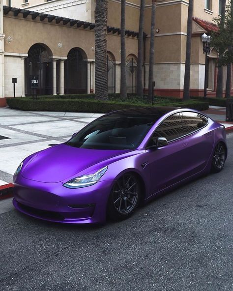 Tesla Tesla Colors, Custom Tesla, Tesla Wrap, Car Inside, Dream Whip, Rich Cars, Purple Car, Dream Vehicles, Pimped Out Cars