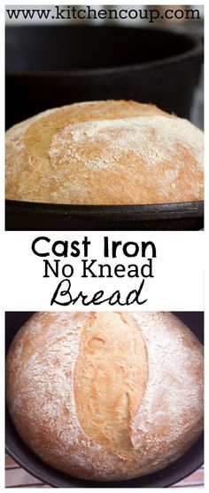 Dutch Oven Bread Recipes Cast Iron Pot, Bread Cast Iron, Cast Iron Bread Recipes, Cast Iron Recipes Dinner, Cast Iron Skillet Recipes Dinner, No Knead Bread Recipe, Cast Iron Bread, Cast Iron Skillet Cooking, Skillet Bread