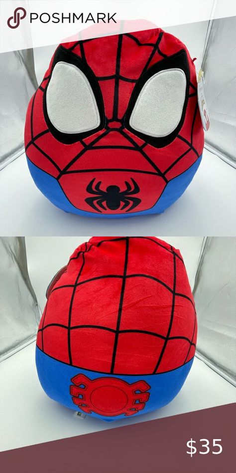 Squishmallow 16” Spider-Man Spider Man Squishmallow, Spiderman Things, True Meaning Of Life, Marvel Spiderman, Spiderman, Hello Kitty, Marvel, Red, Closet