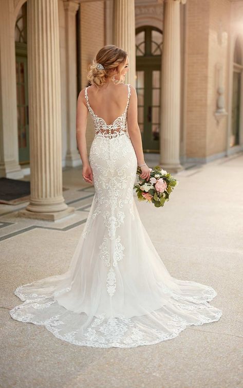 Low cut wedding dress