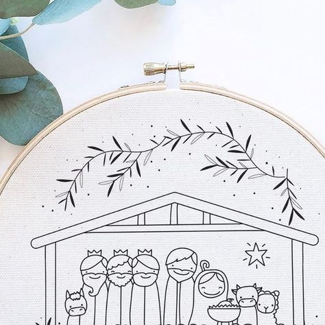 EmbroideryGalleryPDF on Instagram: "✨Hand Embrodiery Pattern.. available in our Etay Shop! Link in bio" Nativity Embroidery, Scene Embroidery, Diy Christmas Art, Diy Embroidery Projects, Diy Hand Embroidery, Christmas Embroidery Patterns, Embroidery Christmas, Embroidery Patterns Free, Hand Embroidery Pattern