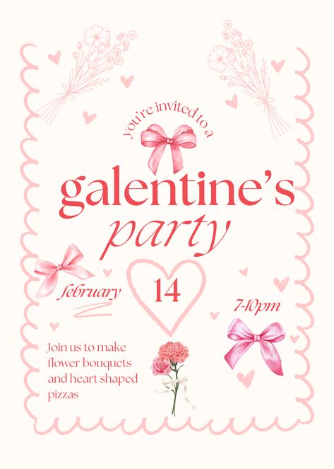 Ticket Party Invitations, Valentine Poster, Online Scrapbook, Pink Quotes, Brand Kit, Party Design, Oil Pastel, Design Inspo, Invitation Cards