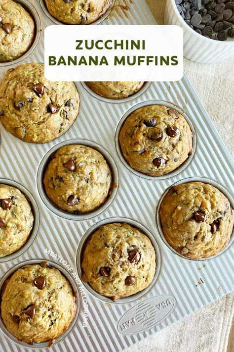 Zucchini Banana Muffins, Banana Zucchini Muffins, Zucchini Chocolate Chip Muffins, Zucchini Banana, Zucchini Banana Bread, Chocolate Zucchini Muffins, Meatloaf Muffins, Banana Chocolate Chip Muffins, Easy Zucchini