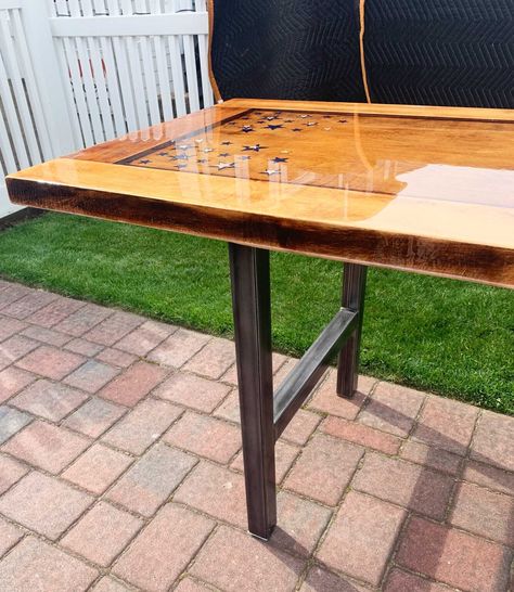 Repurposed Dining Table, Old Door Tables, Barn Door Tables, Door Dining Table, Recycled Door, Arrow Designs, Old Barn Doors, Door Table, Old Wooden Doors