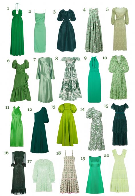 Wedding Guest Green Outfit, Green Dress Casual Outfit, Green Wedding Dress Guest, Wedding Guest Outfit Accessories, Green Dress For Wedding Guest, Kurti Types, Green Wedding Guest Outfit, Casual Green Outfit, Wedding Guest Dress Green