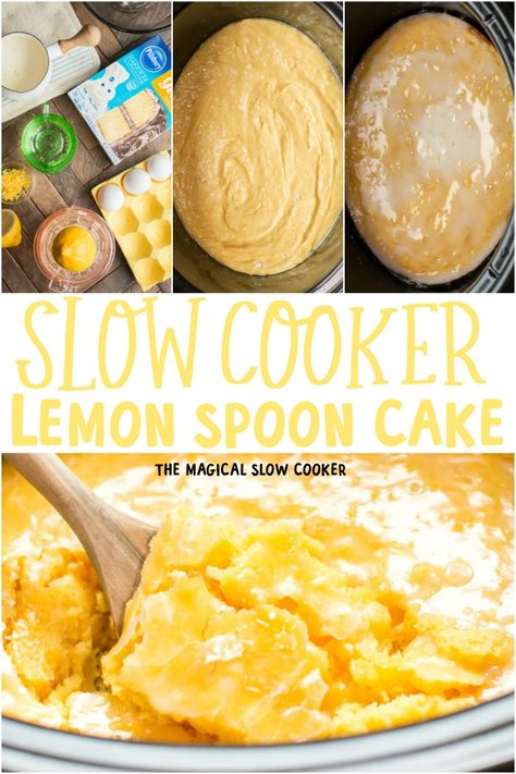 Lychee Cake, Slow Cooker Cake, Crockpot Cake, Spoon Cake, Magical Slow Cooker, Crockpot Dessert Recipes, The Magical Slow Cooker, Crock Pot Desserts, Slow Cooker Desserts