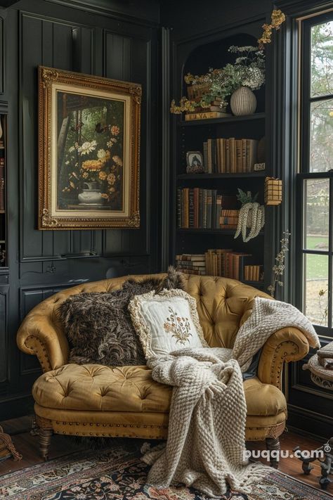 Dark Cottagecore Houses: A Unique Aesthetic Experience - Puqqu Cottagecore Houses, Dark Cottagecore House, Iving Room, Cottagecore House, Dark Home Decor, Dark Home, Inspire Me Home Decor, Dream House Decor, Victorian Homes