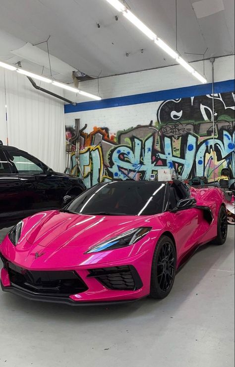 Corvette C8 Aesthetic, Pink Corvette, Pink Cars, Dream Cars Bmw, Dream Cars Mercedes, Corvette C8, Mom Car, Pimped Out Cars, Pink Car