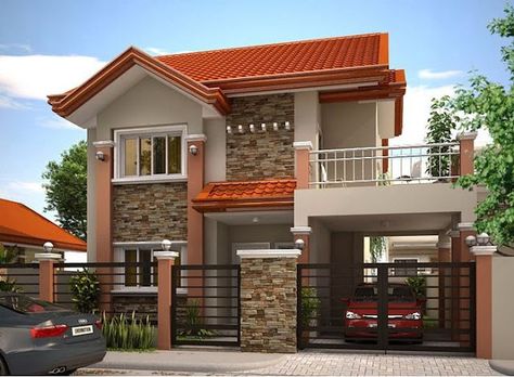 33+ BEAUTIFUL 2-STOREY HOUSE PHOTOS Two Storey House Plans, Philippines House, Philippines House Design, Philippine Houses, Home Designs Exterior, Two Story House Design, One Storey House, Villa Di Lusso, 2 Storey House Design