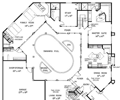 house plans pool courtyard , Plan W72108DA: Wrap Around Central Courtyard with Large Pool, House Plans With Pool | Indoor Outdoor Living in ... Courtyard House Plans With Pool, U Shaped House Plans With Pool In Middle, House Plans With Indoor Pool, Large Pool House, Unique Farmhouse Plans, Courtyards Ideas, House Plans With Pool, Island House Plans, U Shaped House Plans