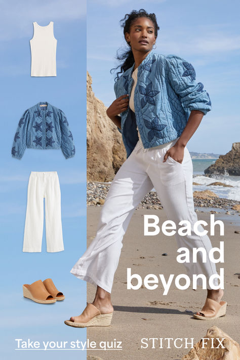 For wherever you’re going this summer, arrive in style. Stitch Fix has all those pieces you’ve been eyeing like lightweight jackets, easy tanks, drawstring pants, denim shorts, chic sandals and more. Your greatest summer looks are just a few clicks away. Blouse Outfit Casual, Adidas Outfit Women, White Pants Outfit, Summertime Outfits, Stylish Outfits For Women Over 50, Fashion Basics, Summer Outfits For Moms, Coastal Grandmother, Winter Styles