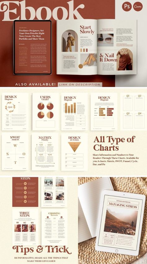 #Workbook_Layout #Social_Media_Planner_Template #Book_Worksheet #Branding_Book Workbook Layout, Social Media Planner Template, Book Worksheet, Ebook Layout, Branding Book, Course Template, Ebook Template Design, Free Social Media Templates, Canva Planner