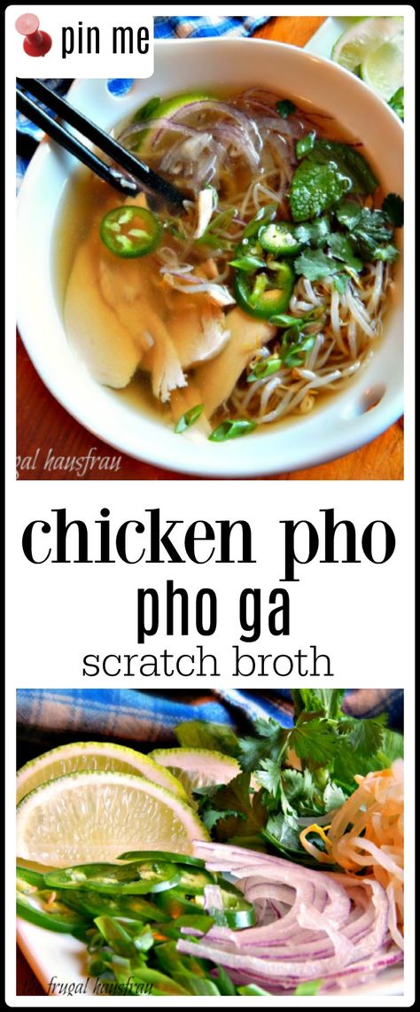 Pho Ga Vietnamese Chicken Noodle Soup is an absolute classic. There are several preparations and lots of small steps, but it\'s do-able with the right recipe! #PhoGa #ChickenPho #VietnameseSoup #VietnamesePho Vietnamese Chicken Pho, Chicken Pho Soup, Pho Soup Recipe, Vietnamese Noodle Soup, Pho Ga, Pho Broth, Vietnamese Soup, Vietnamese Chicken, Chicken Pho