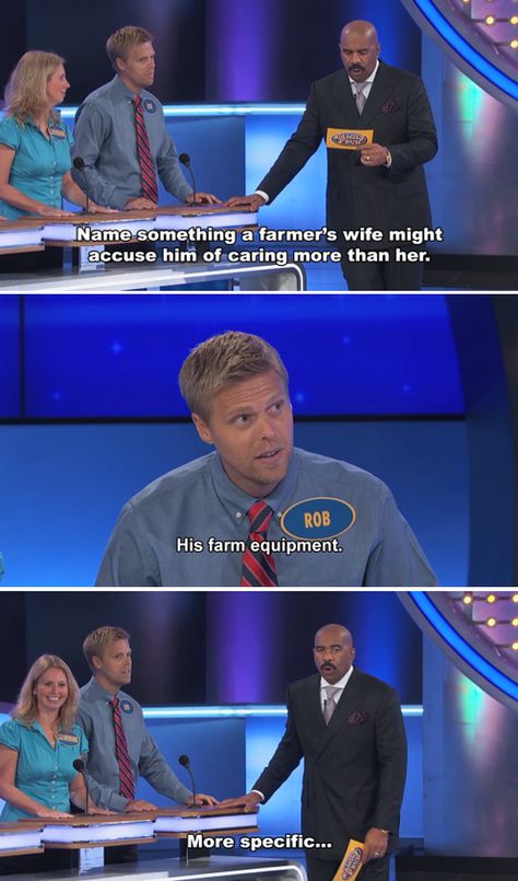 Family Feud Funny Answers, Family Feud Answers, Family Feud Funny, Spicy Memes, Bye Felicia, Funny Shows, Funny Family, Funny New, Steve Harvey