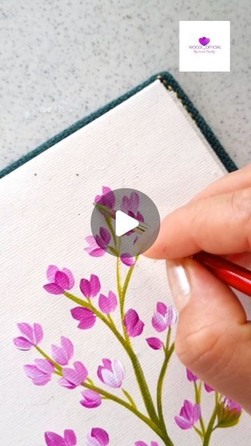 Mini Flower Drawing, Easy Flower Paintings For Beginners, Mini Flower Paintings, Easy Flower Painting, Mini Tutorial, Pottery Painting Designs, Easy Flower, Flower Paintings, Painting Designs