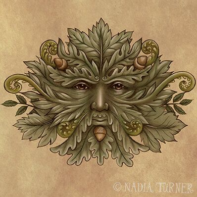 Greenman Tattoo, Green Man Tattoo, Steampunk Face, Nadia Turner, Halloween Dollhouse, Turner Painting, The Green Man, Crochet Sweater Free, Elements Tattoo