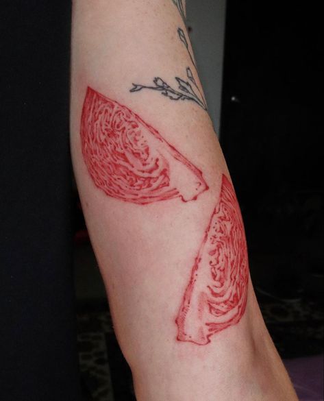 Cabbage Tattoo, Dotted Tattoo, Fruit Tattoo, Tattoo Red, Dot Tattoos, August 21, Red Cabbage, Makeup Nails, Bootie