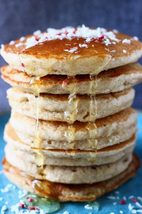 Vegan Gluten Free Pancakes, Pancake Ideas, Oat Pancake Recipe, Sugar Free Pancakes, Oat Flour Pancakes, Pancakes Protein, Oat Flour Recipes, Vegan Pancake Recipes, Protein Pancakes Recipes