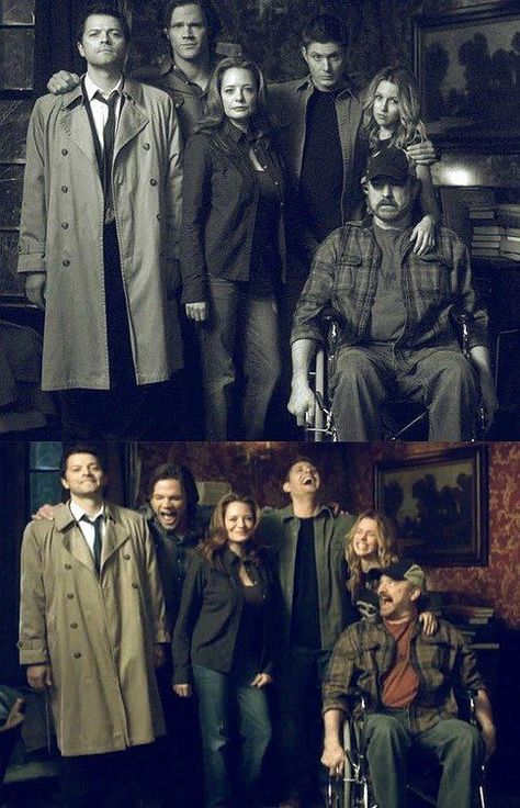 The picture taken at Bobby's insistence of himself with Sam, Castiel, Ellen, Dean and Jo on the night before they all (except Bobby) leave to try and kill Lucifer with the Colt. And the picture we never saw. Film Memes, Emmanuelle Vaugier, Supernatural Series, Funny Supernatural, Supernatural Wallpaper, Supernatural Tv Show, Sam Dean, Winchester Boys, Supernatural Memes